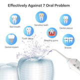 Water Flosser Cordless Dental Teeth Cleaner - McNaval Portable Water Flossing with 300ML Large Cleanable Water Tank USB Rechargeable IPX7 Waterproof 3-Mode with 4 Jet Tips