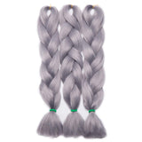SEGO 24 Inch Jumbo Braiding Hair Jumbo Braid Hair Extensions Long Jumbo Braids for Box Braids Crochet Hair High Temperature Synthetic Fiber Single Color Grey 5 Bundle