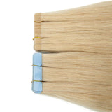 18 Inch Tape in Hair Extensions Remy Human Hair 30g 20pcs #613 Bleach Blonde Straight Hair Seamless Skin Weft Glue in Human Hairpieces with Double Sided Tape