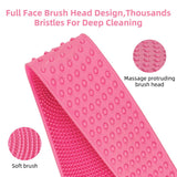 GIRO 2 Pack Silicone Body Scrubber Lengthen 30'' Double Side Exfoliating Massage Washer Body Bath Brush With Hook Up Back Scrubber for Shower(30inch, Pink&Blue)