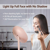 Rottogoon Makeup Mirror with Lights, Rechargeable Cordless Lighted Makeup Mirror LED Vanity Mirror with 1X/5X Magnification, 3 Color Lighting Modes Detachable Light Up Mirror Touch Screen Dimming