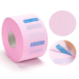 Alileader Disposable Barber Paper Neck Strips for Salon Haircut Styling 500 Strips Professional Stretchy Paper Neck Band for Spa Massage Makeup（Pink,5 Rolls)