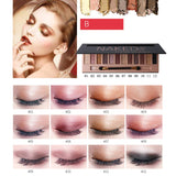 2Pcs Pro 12 Colors Naked Eyeshadow Makeup Palette - Shimmer Matte Pigmented Blendable Diamond Nude Natural Eye Shadow Pallet Kit with Brush(A+B)