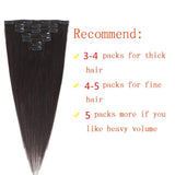 Real Hair Extensions Clip in Human Hair 18 Inch Dark Brown Silk Soft Remy Clip in Straight Hair Human Hair 70G 7 Pieces/Pack for Women (18inch,#2)