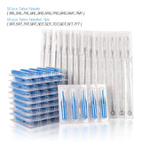 Tattoo Needles & Tips Set, ATOMUS 50pcs Disposable Mixed Tattoo Needles + 50pcs Assorted Sterilized Tattoo Needles Tips, 5pcs of each-3rl 5rl 7rl 9rl 3rs 5rs 7rs 9rs 5m1 7m1 3RT 5RT 7RT 9RT 3DT 5DT