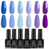 Beetles Gel No Wipe Matte Top Coat with 6 Pcs Aquamarine Mermaid Gel Polish set