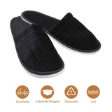 5 Pairs Disposable Slippers - Toweling Disposable Non-Skid Slippers Great for Spa Guest