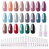 Makartt Gel Nail Polish Kit - 22 Fall Winter Color Gel Nail Polish Set 8ML Base Coat Top Coat Nail Polish Set