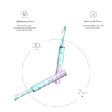 Yunchi Y7 Sonic Electric Toothbrush, Portable Ultrasonic Tooth Brush with Timer, 5 Modes, 10 Brush Heads, 45 Days Long Lasting, IPX7 Waterproof for Adults & Kids - Mint Green