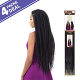 FreeTress Equal Crochet Braids Jamaican Twist Braid Extra Long (4-PACK, 1)