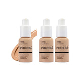 3 Pack Liquid Foundation,Matte Oil Control Concealer Foundation Cream,PHOERA Long Lasting Waterproof Matte Liquid Foundation for Women Girls (104 Buff Beige-30ml)