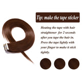 16 18 20 22 Inch Tape in Human Hair Extensions 100% Remy Straight Human Hair Professional Seamless Tape Skin Weft Extensions 40pcs 80g/pack Medium Brown (20'',#4)+ 20pcs Free Tapes