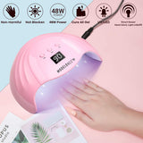 Modelones Gel Nail Kit Gel Nail Polish Kit with 48W U V/LED Light - 7 Colors Pink Series Gel Nail Polish Set, Stater Kit for Gel Manicure Beginner Nail Art Lover, Fashion Packaging for Gift Set