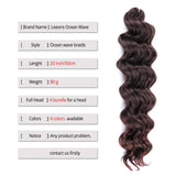 LEEONS Ocean Wave Hair Crochet Wavy Hair Ombre Deep Wave Crochet Hair 20 Inch (4-Pack, T1b-33)
