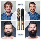 Beard Straightener for Men,Beard Straightening Heated Brush,JOYFORCARE Electric Mens Hair Comb for Home &Travel,110-240V