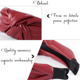 Bohend Fashion Women Headband Wide PU Leather Knotted Hair Hoop Solid Turban Daily Use Hair Accessories for Women and Girls(4pcs)
