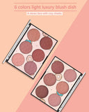 FantasyDay Pro 6 Colors Large Compact Powder Blush/Cheek Contouring Blusher Makeup Palette Contouring Kit #2