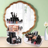 SUNFICON Rotating Makeup Organizer Detachable Makeup Storage Tray Large Cosmetic Holder 360 Spin Makeup Carousel Display Case Caddy Vanity Bathroom Countertop Birthday Christmas Gift Acrylic Clear