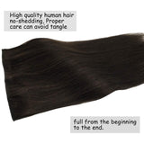 GOO GOO Halo Hair Extensions Human Hair Dark Brown Hairpiece 14 Inch 70g Flip in Remy Human Hair Extensions Straight Hidden Crown Wire Hair Extensions