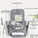 Advanced Grey Portable Travel Toiletry Bag For Men and Women,Large Makeup Bag,Hanging Toiletries Organizer Kit,Water-resistant Bathroom Shower Bag,Cosmetic Bag