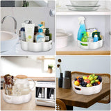 SUNFICON Rotating Makeup Organizer Cosmetic Holder 360 Degree and Rotating Storage Tray Lazy Susan Turntable Organizer Container Holder