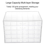 120 Grids Transparent Nail Art Storage Box, 5-layer Drawer, Water and Dust Resistant, Elegant Appearance, Large Capacity, Beads, Nail Art Supplies Sequence Organize