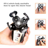 5-in-1 Electric Shaver for Men ,4D Floating Head Shavers for Bald Men, 5 Head Cordless Grooming Kit with Waterproof IPX6, Beard, Nose, Ear, Body Hair Trimmer, Face Cleaning Brush