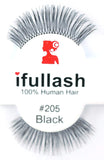 #205, 6 Pairs ifullash 100% Human Hair Eyelashes