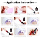12PC Gel Nail Polish Set-Soak Off Gel Nail Polish Kit Manicure Pink Red and Gray Color Seires