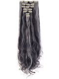 7Pcs 16 Clips 24 Inch Wavy Curly Full Head Clip in on Double Weft Hair Extensions