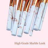 Marble Pattern Makeup Brushes Professional 10 Pieces Pattern Makeup Brush Set Foundation Blush Powder Eye Shadow Blending Brushes Cosmetic Brush Kit by C.RAVE