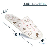 6 Pairs Cute Disposable Slippers, Cotton Cloth Closed Toe Slippers for Women and Men, Breathable Non-Slip Slippers for Guests, Travel, Cats