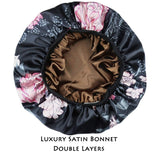Premium Satin Bonnet Women Headwear Night Sleeping Cap Long Hair Styling Hat