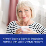 Secure Waterproof Denture Adhesive - Zinc Free - Extra Strong Hold For Upper, Lower or Partials - 1.4 oz (Pack of 2)