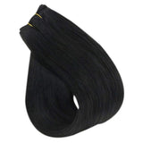 Easyouth Hair Extension Wefts Human Hair Bundles Weft Hair Extensions Natural Human Hair Jet Black Color Sew in Weft Hair Extensions 12Inch 70g Short Weft Bundles Hair Extensions