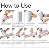 Wax Heater Roller Depilatory Roll on Wax Warmer Cartridge Strips Portable Hair Removal Waxing Machine Kit for Men and Women (Honey)