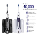 PURSONIC S520 Black Ultra High Powered Sonic Electric Toothbrush with Dock Charger, 12 Brush Heads & More! (Value Pack)