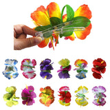 Hibiscus Hair Clips Flower Barrettes Hawaiian Hair Clip Set Hawaii Tropical Luau Floral Leaf Clips Headpiece Women Wedding Beach Carnival Birthday Party Favors Handmade Hair Accessories Set of 12