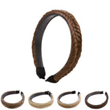 SEGO Braided Headband Plaited Hair Braided Headband with Teeth Chunky Braided Hair Band Synthetic Braid Hairpieces Hair Band Accessories for Women Girls(Hair Band-45g,12#)