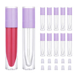 10Pcs Lip Gloss Tubes Containers, CAIYA 8ml Empty Lip Balm Bottles Clear Refillable Lipstick Tubes DIY Cosmetic Containers with Rubber Stoppers for Beauty Makeup Lip Glaze Tube Sample (Purple)