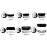 Beauticom 3G/3ML Round Clear Jars with Black Lids for Small Jewelry, Holding/Mixing Paints, Art Accessories and Other Craft Supplies - BPA Free (Quantity: 1000pcs)