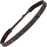 Hipsy Girl's Adjustable NO SLIP Bling Glitter Skinny Headband Gift Packs (Skinny Black/Fuchsia/Gunmetal 3pk)