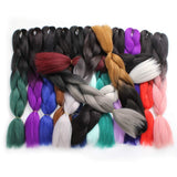 Xtrend 5Pcs 2 Tone Ombre Braiding Hair Crochet Braids 24 Inch Synthetic Hair Extensions Kanekalon Jumbo Braiding Hair Extension for Box Braiding Hair 100g/pc (5 Pieces, Black/Orange Pink#)