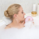 6 Pieces Bath Shower Pouf Sponge Mesh Pouf Shower Ball Exfoliating Body Loofah Shower Scrubber Ball Shower Glove with Flower Bath Balll (Beige, Green, Purple)