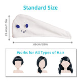 2Pack Lovely Microfiber Hair Towel Wrap, Magic Instant Quick Drying, Anti Frizz Curly