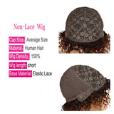 Yingrun Short Kinky Curly Human Hair Wigs, 100% Brazilian Remy Hair Full Head Curly Wave Bob Wigs, None Lace Front Glueless Wigs for Black Women (8 Inch, 1 B)