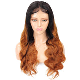 Feelgrace 1B/Brown Body Wave Human Hair Wigs 250% Density Brazilian Remy Hair Lace Closure Wigs 4X4 Lace Closure Body Wave Short Wigs (10 inches)