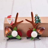 Hair Clip Hair Accessories Holiday Reindeer Hairpin Deer Hair Barrette Antler Hairpin Party Headband Set for Kids Adults