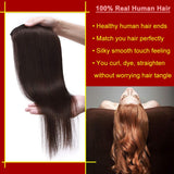 S-noilite 16 18 20inch Clip in Human Hair 8 Pieces Full Head Thick Straight Ombre Clip in Hair 100g Dark Brown Grade 7A Long Clip Hair Extension 100% Remy Hair #2