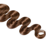 18 Inch Tape in Hair Extensions Body Wavy Human Hair 100g Thin Long Hair 40pcs/pack Seamless Skin Weft Glue in Wavy Hairpieces with Invisible Double Sided Tapes #6 Light Brown